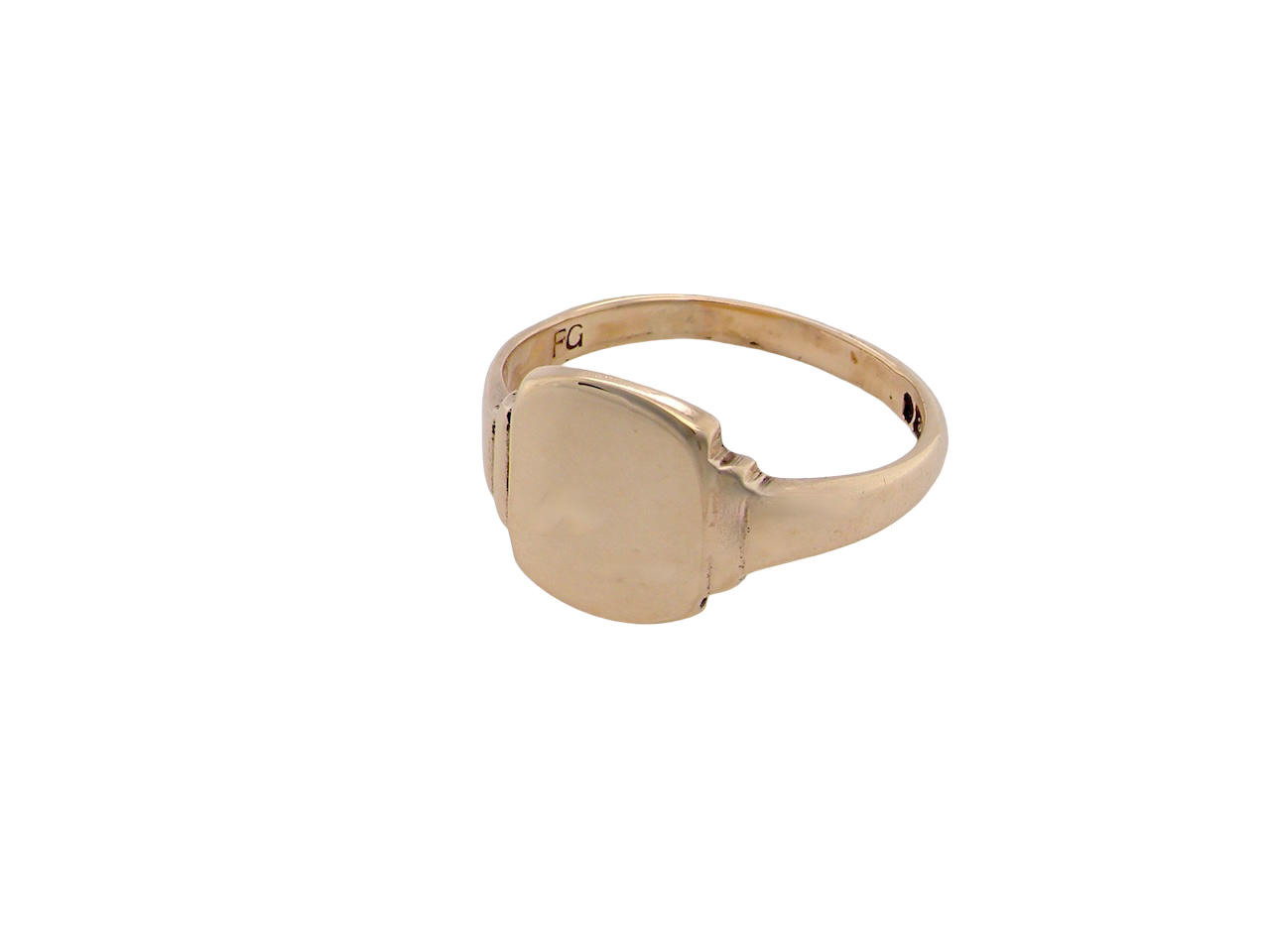 Gold ring on a white background