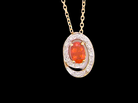 A very pretty pendant set with a fireglow orange Fire Opal.&nbsp; 
