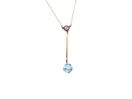 A vintage Aquamarine and Diamond pendant