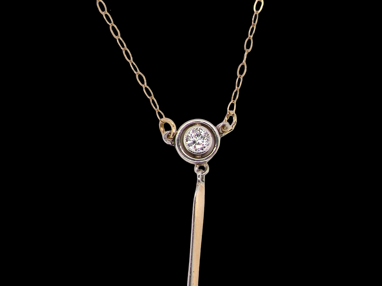 A vintage Aquamarine and Diamond pendant