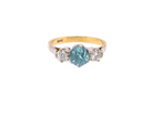 A vintage Blue Zircon and Diamond ring