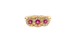 A vintage Ruby and Diamond three cluster ring