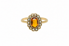 A vintage citrine and diamond ring
