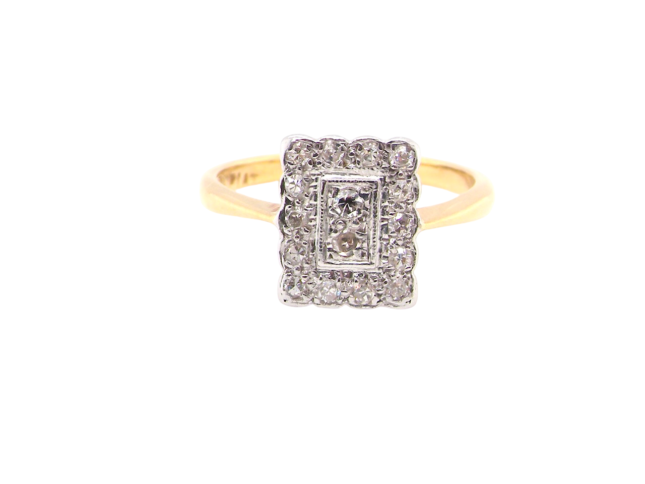 A vintage rectangular cluster Diamond Ring