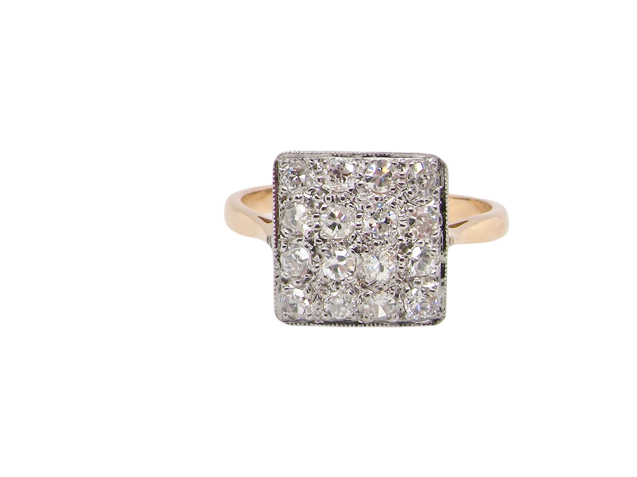 A vintage square cluster Diamond ring