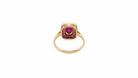 Back view of a ruby diamond vintage style ring