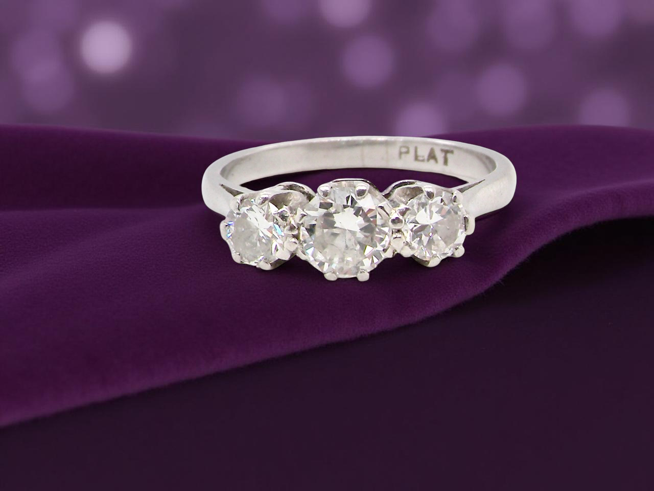 A vintage three stone Diamond ring