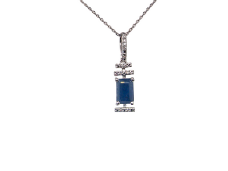 A white gold Sapphire and Diamond pendant