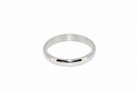 A 3mm 9ct white gold wedding band 