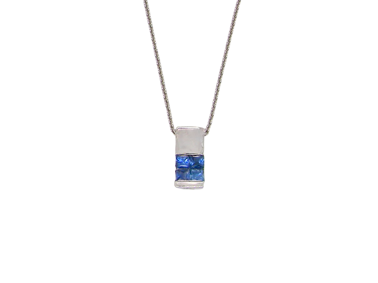  An 18 carat; White Gold*&nbsp; Pendant with Sapphires 