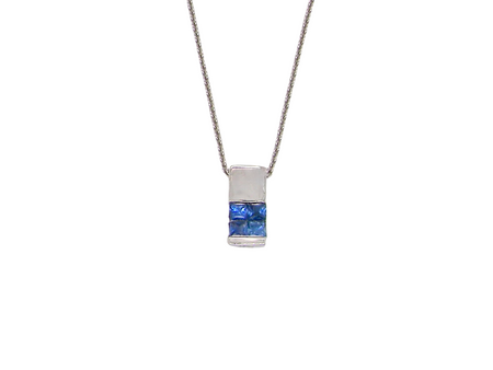  An 18 carat; White Gold*&nbsp; Pendant with Sapphires 