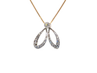 yellow gold* pendant. Features many diamonds, shaped like a dragonfly with openwork wings.