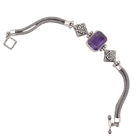 An Amethyst silver bracelet