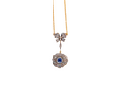 An Antique Edwardian Sapphire & Diamond Pendant – 15ct Gold, c.1900