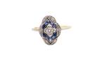  An Art Deco Diamond and Sapphire Cluster Ring (1920-1930) 