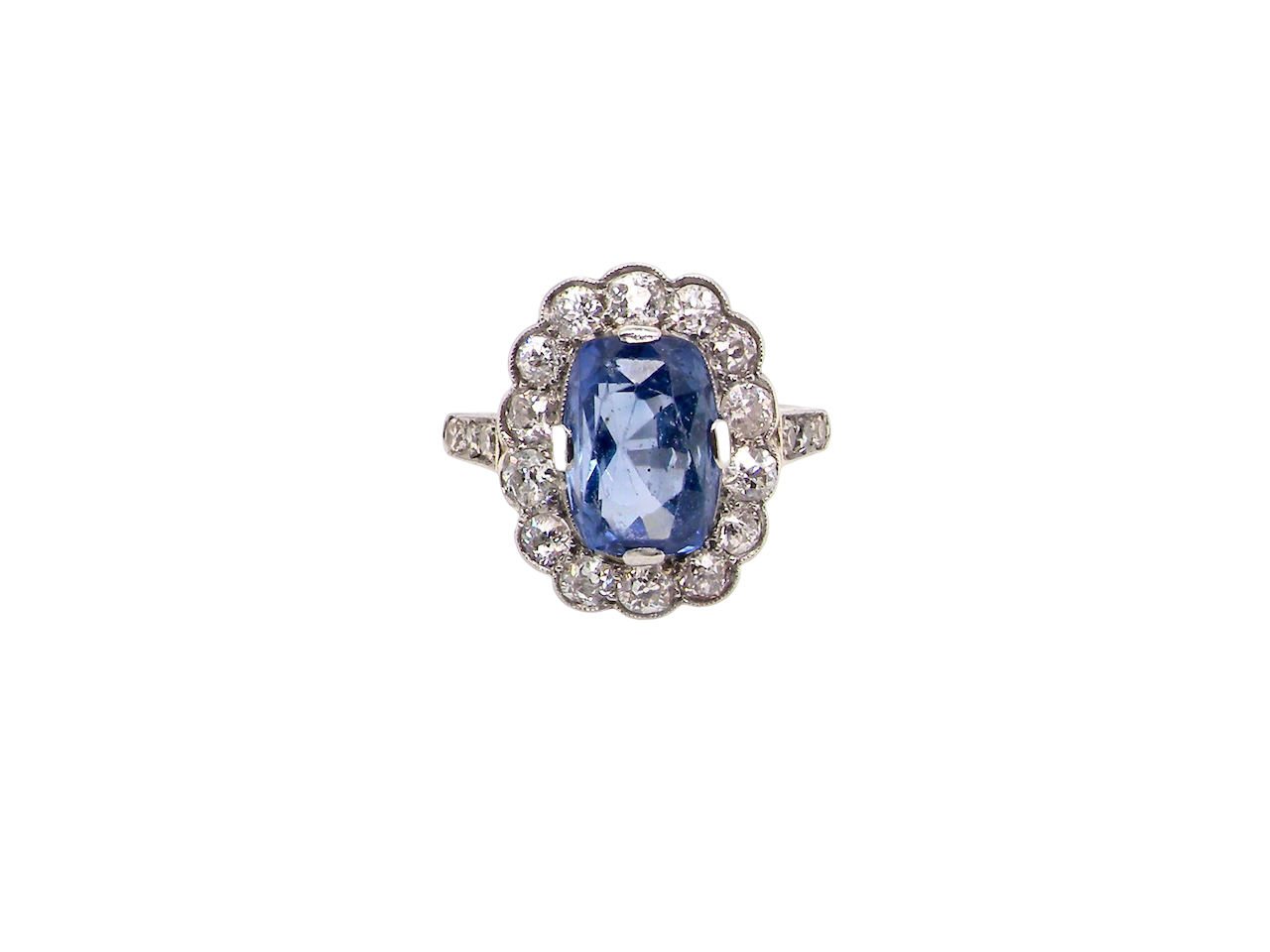 An Art Deco Sapphire and Diamond cluster ring