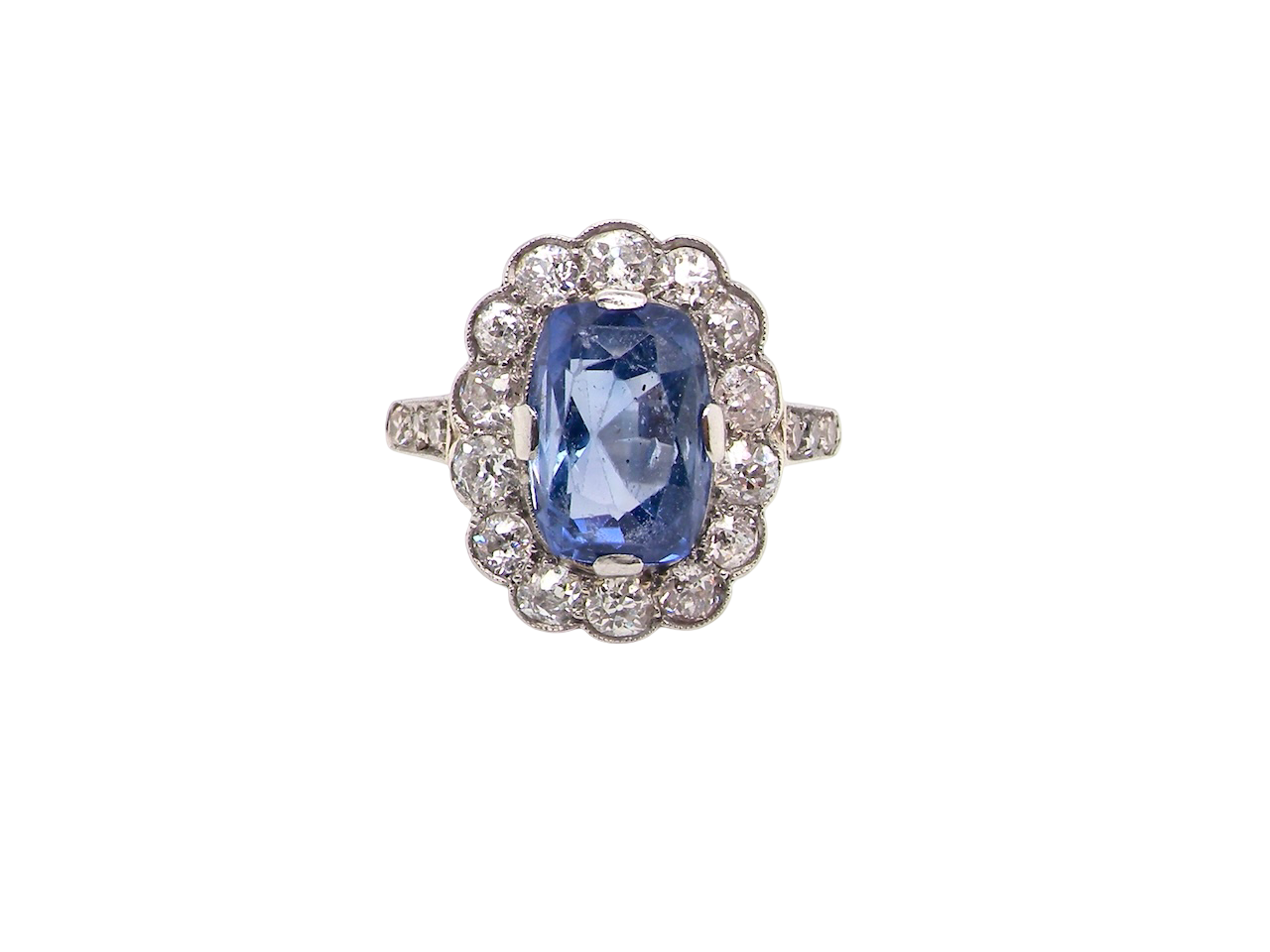 An Art Deco Sapphire and Diamond cluster ring