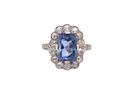 An Art Deco Sapphire and Diamond cluster ring