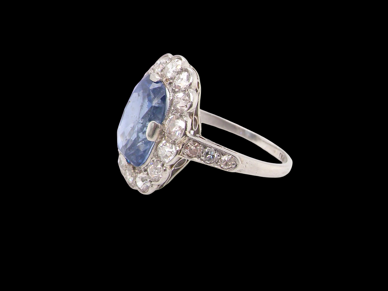 An Art Deco Sapphire and Diamond cluster ring