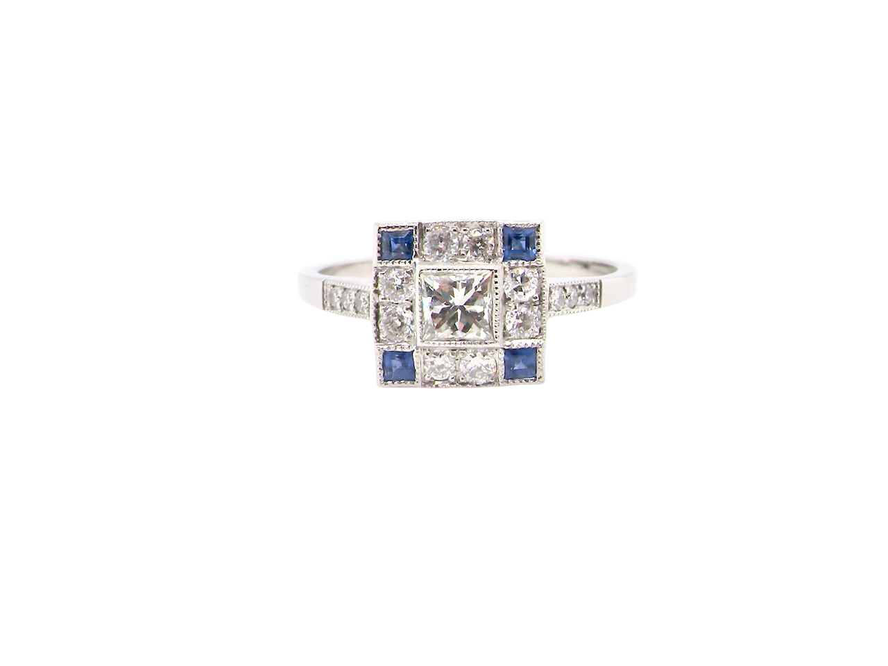 An Art Deco Style Platinum Cluster Ring