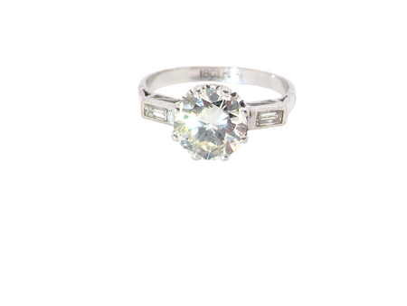 An Art Deco solitaire ring showcasing a beautiful 1.75 carat diamond