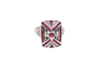 An Art Deco style Ruby and Diamond ring