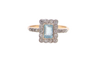 An Early 20th Century Aquamarine and Diamond Cluster Ring