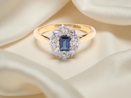 An Early 20th Century Sapphire and Diamond Cluster Ring