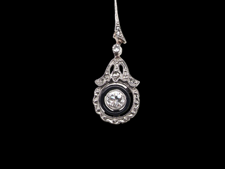 An Edwardian Diamond and Onyx pendant