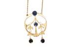 An Edwardian Sapphire and Seed Pearl Pendant