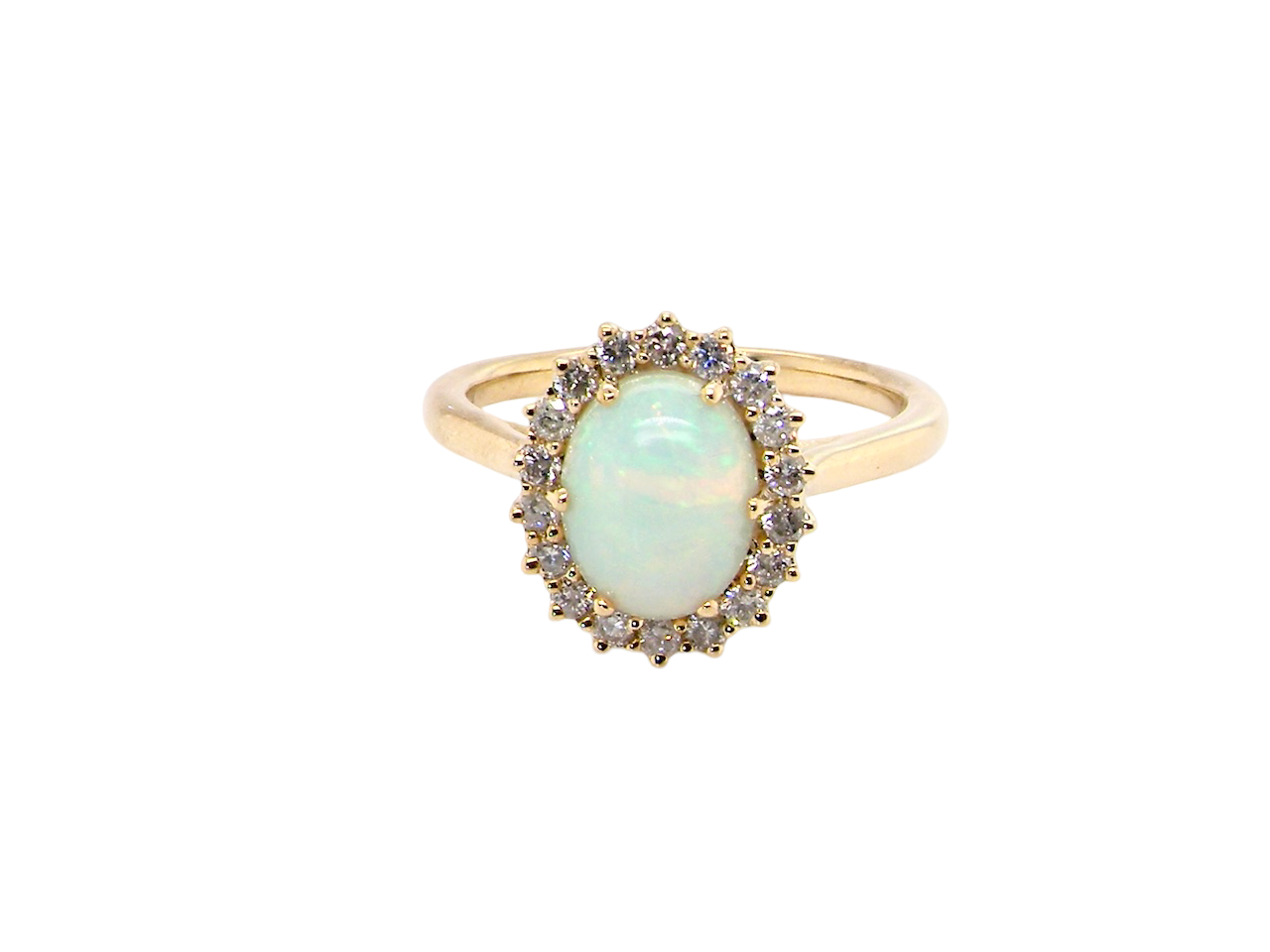 An Opal and Diamond cluster ring