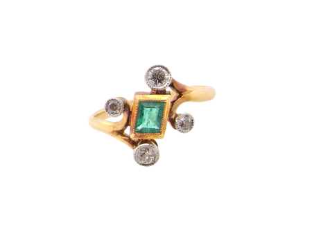 An antique Emerald and Diamond ring