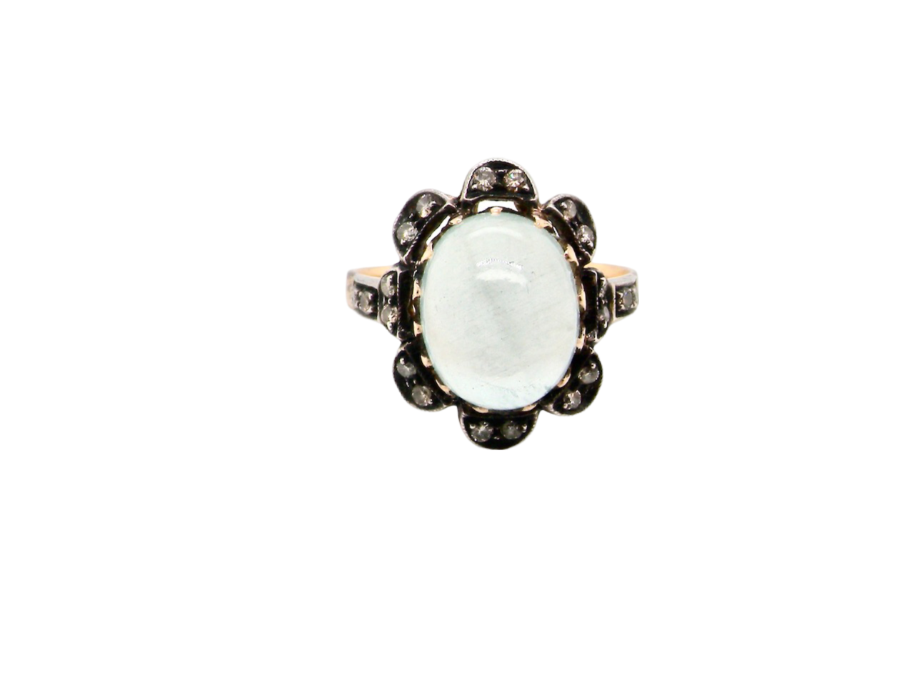 An antique Moonstone and Diamond dress ring