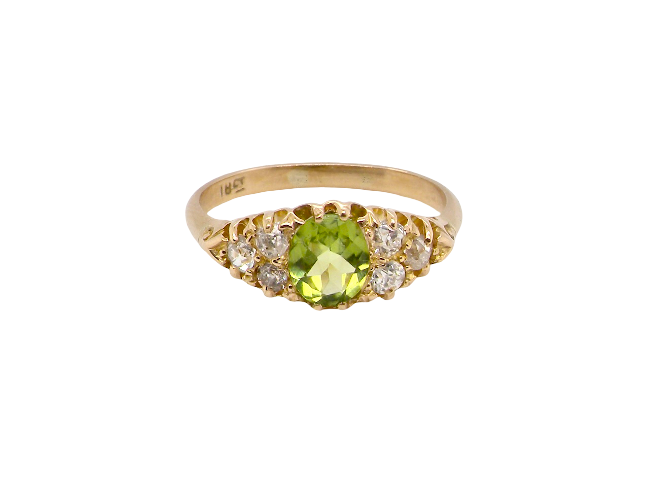 An antique Peridot and Diamond ring