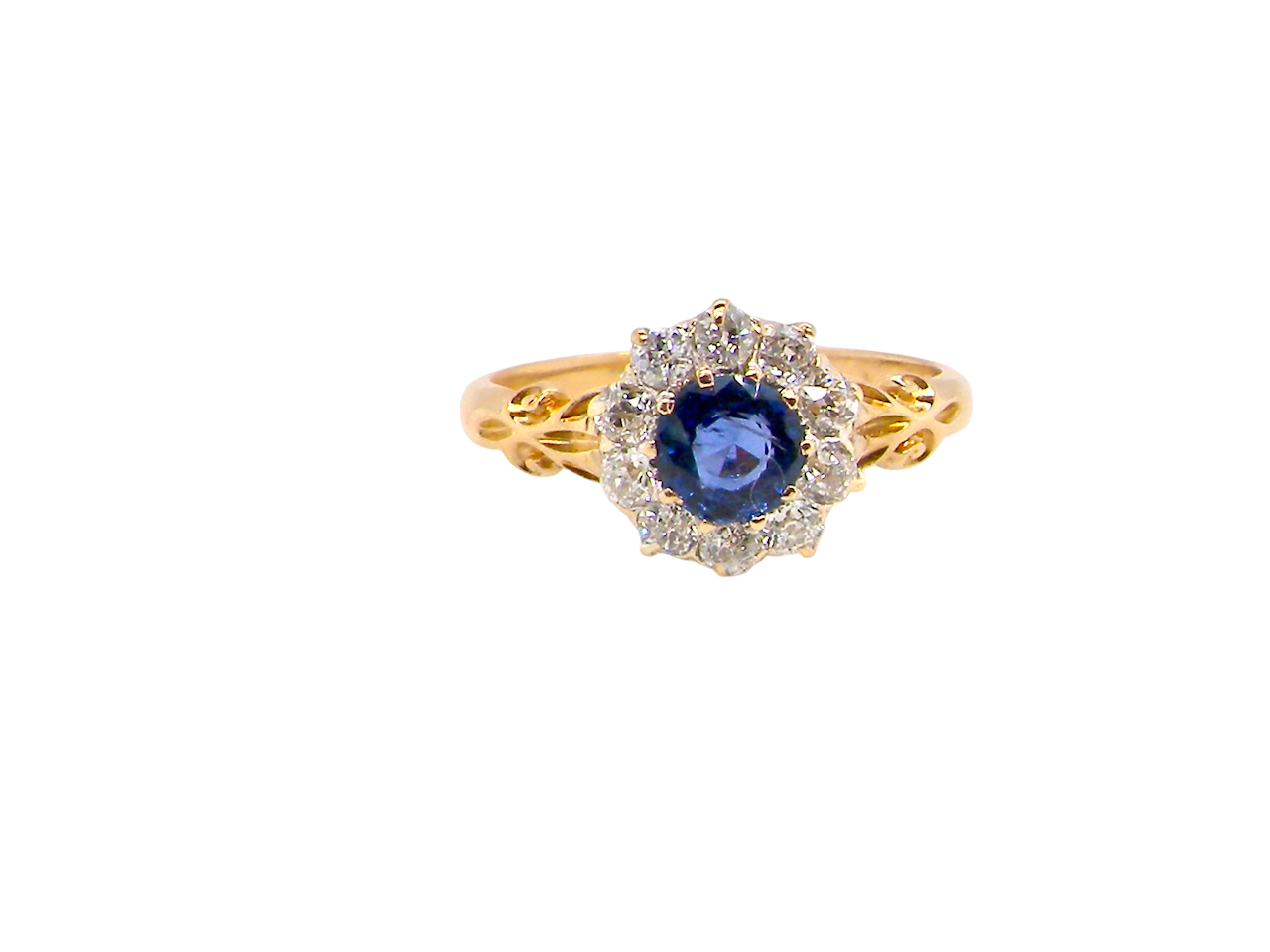 An antique Sapphire and Diamond cluster ring