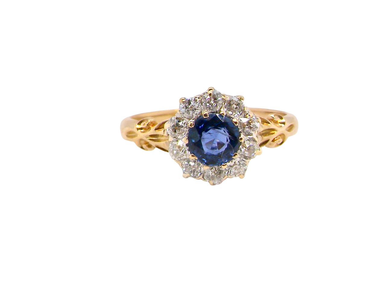An antique Sapphire and Diamond cluster ring