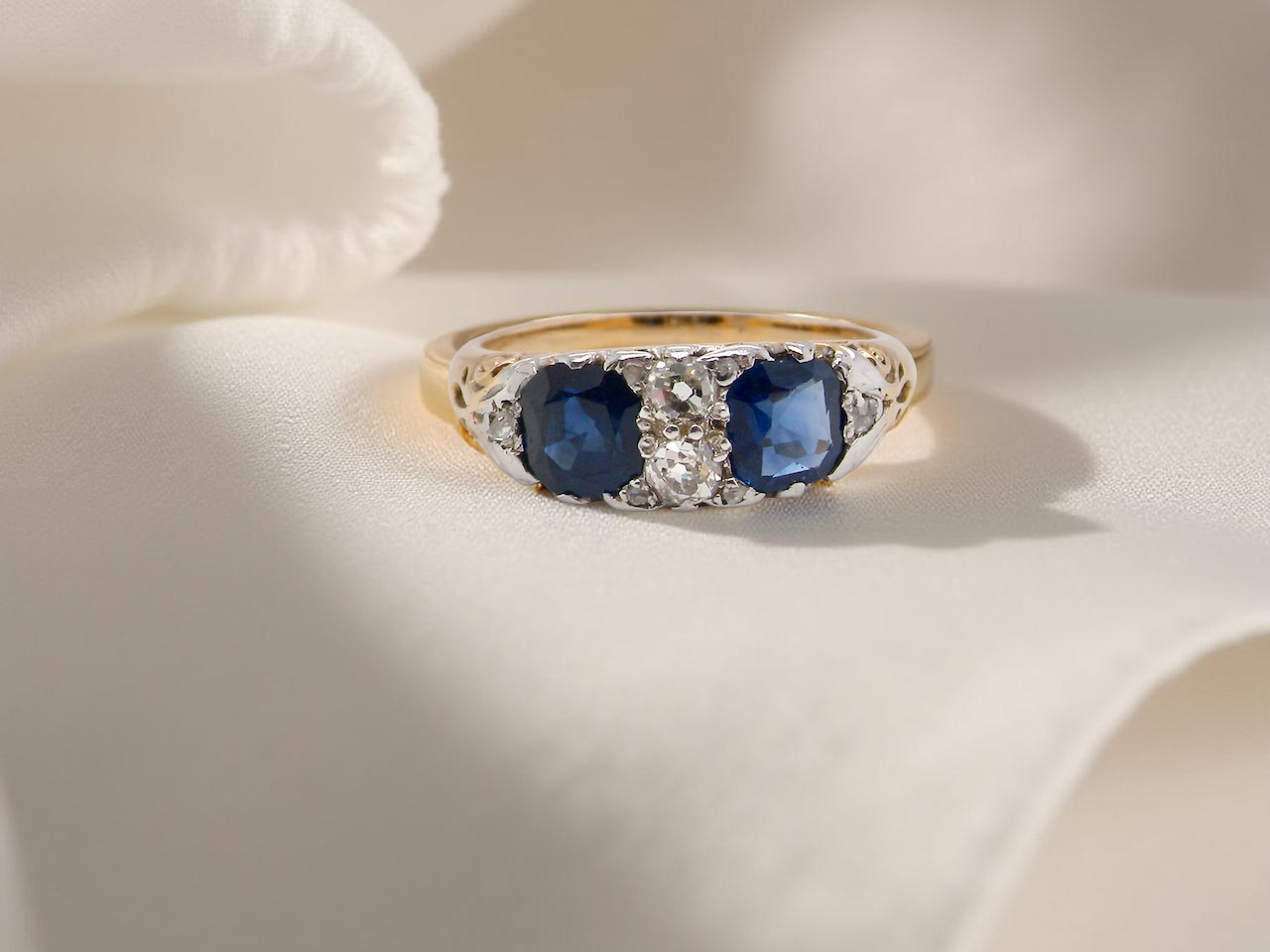 An antique Sapphire and Diamond ring
