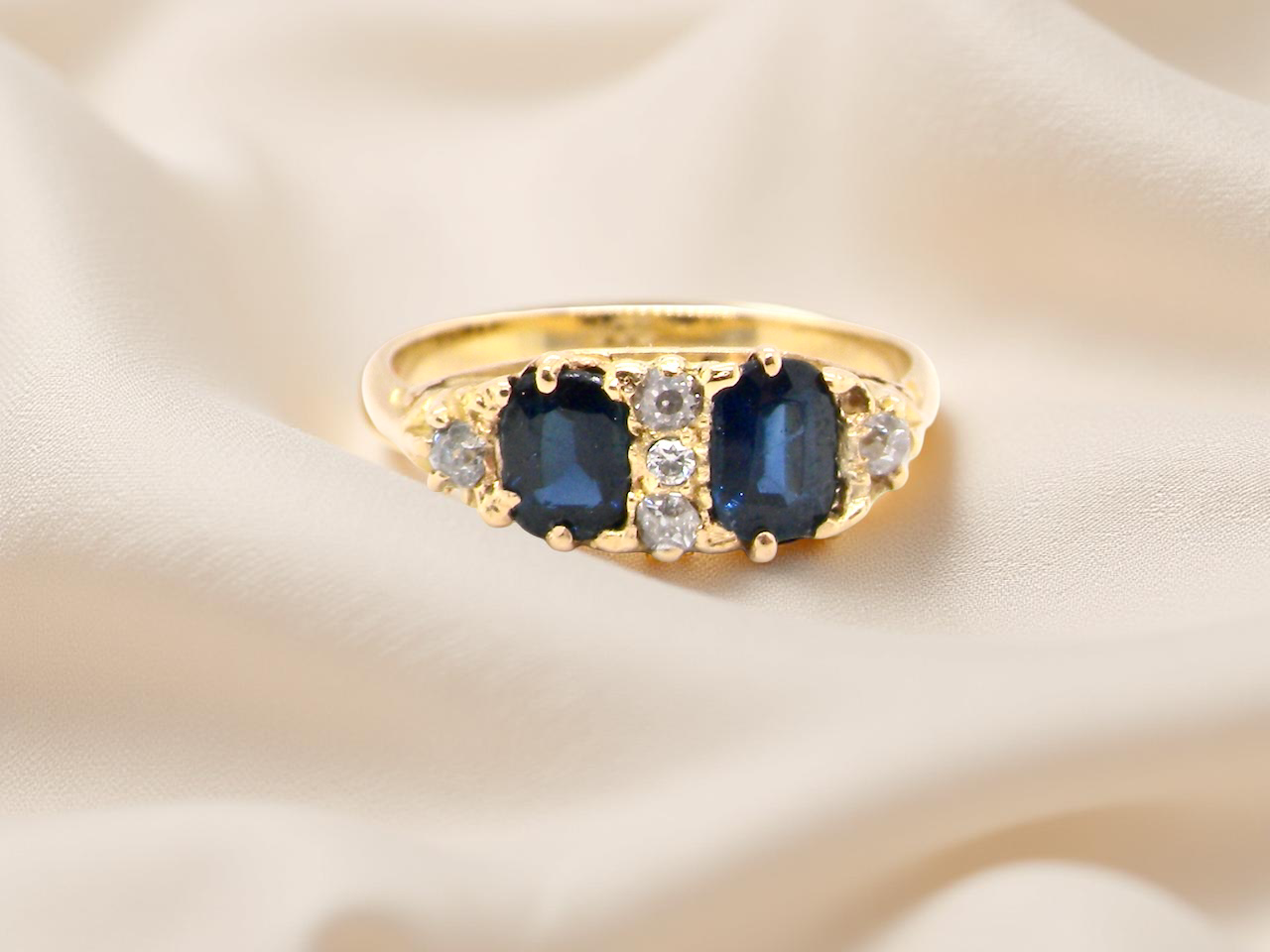 An antique Sapphire and Diamond ring
