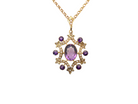 An antique amethyst and pearl pendant