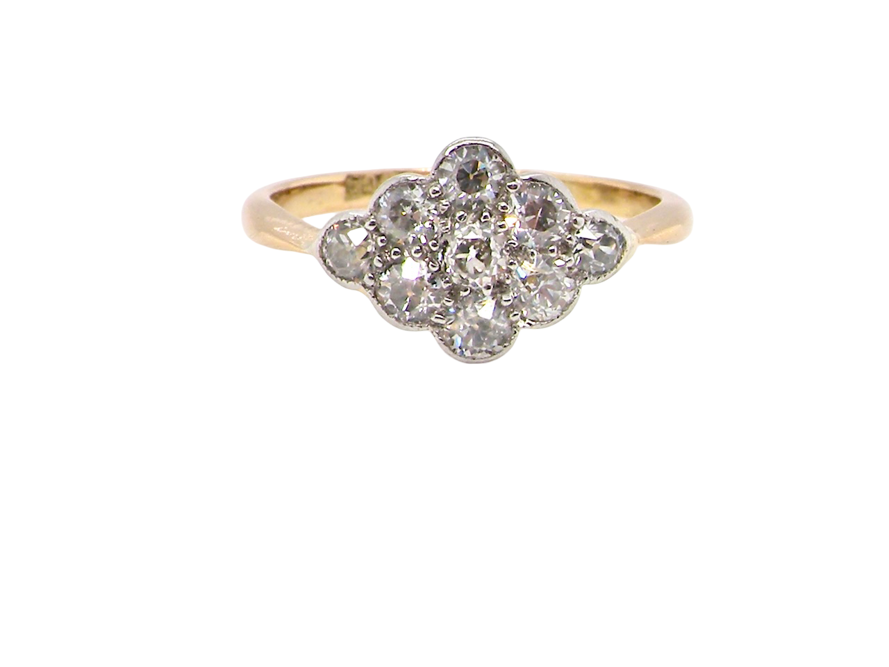 An antique marquise Diamond cluster ring