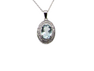 An aquamarine and diamond pendant