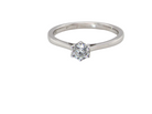 An elegant and timeless 18 carat white gold diamond solitaire ring, featuring a beautiful brilliant cut white diamond, independently certified by the Gemological Institute of America (GIA).
