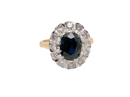 An impressive Sapphire and Diamond cluster ring