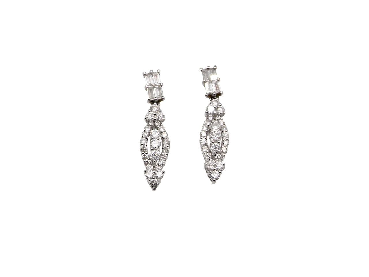 An impressive pair of Diamond drop earrings