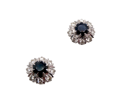 An impressive pair of sapphire and diamond earrings