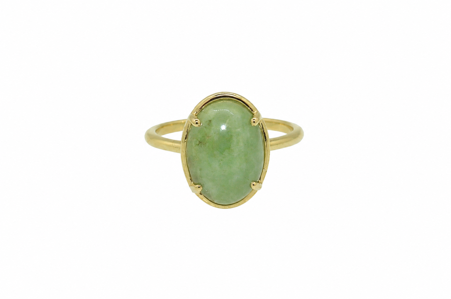 An oval jade nephrite ring