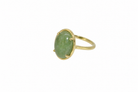 An oval jade nephrite ring four claws