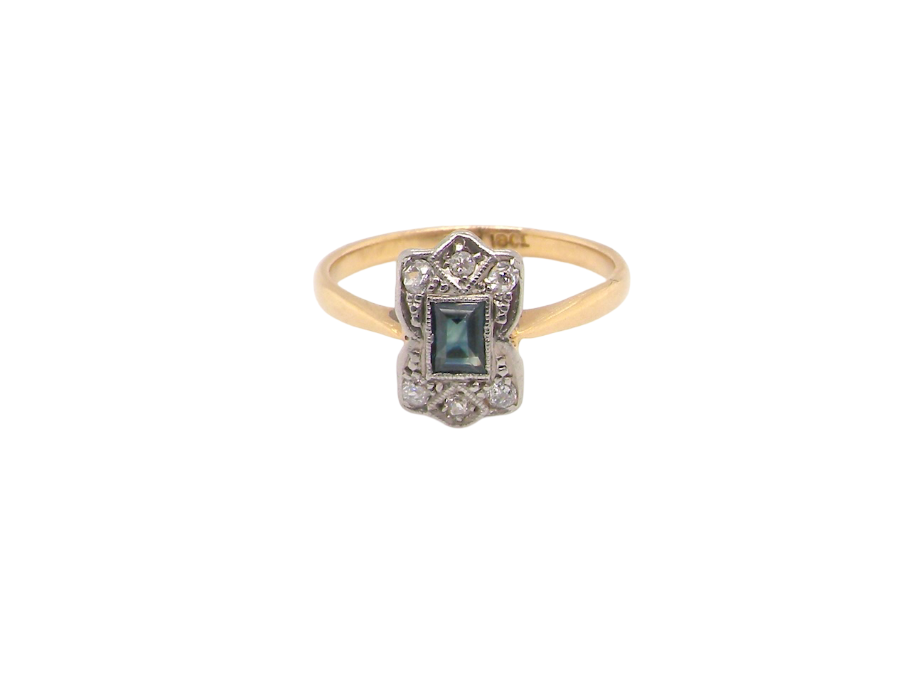 An unusual vintage Sapphire and Diamond ring