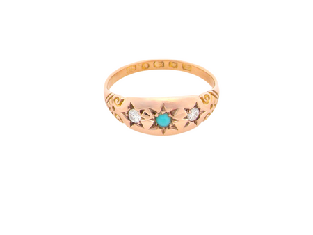 An Antique Turquoise and Diamond Ring