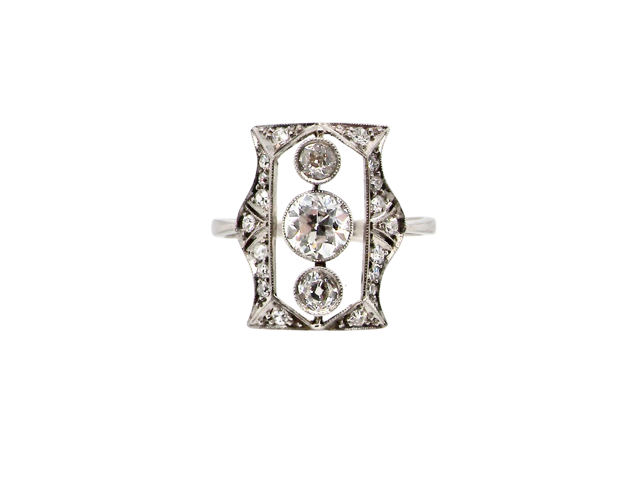 Diamond ring with a white background